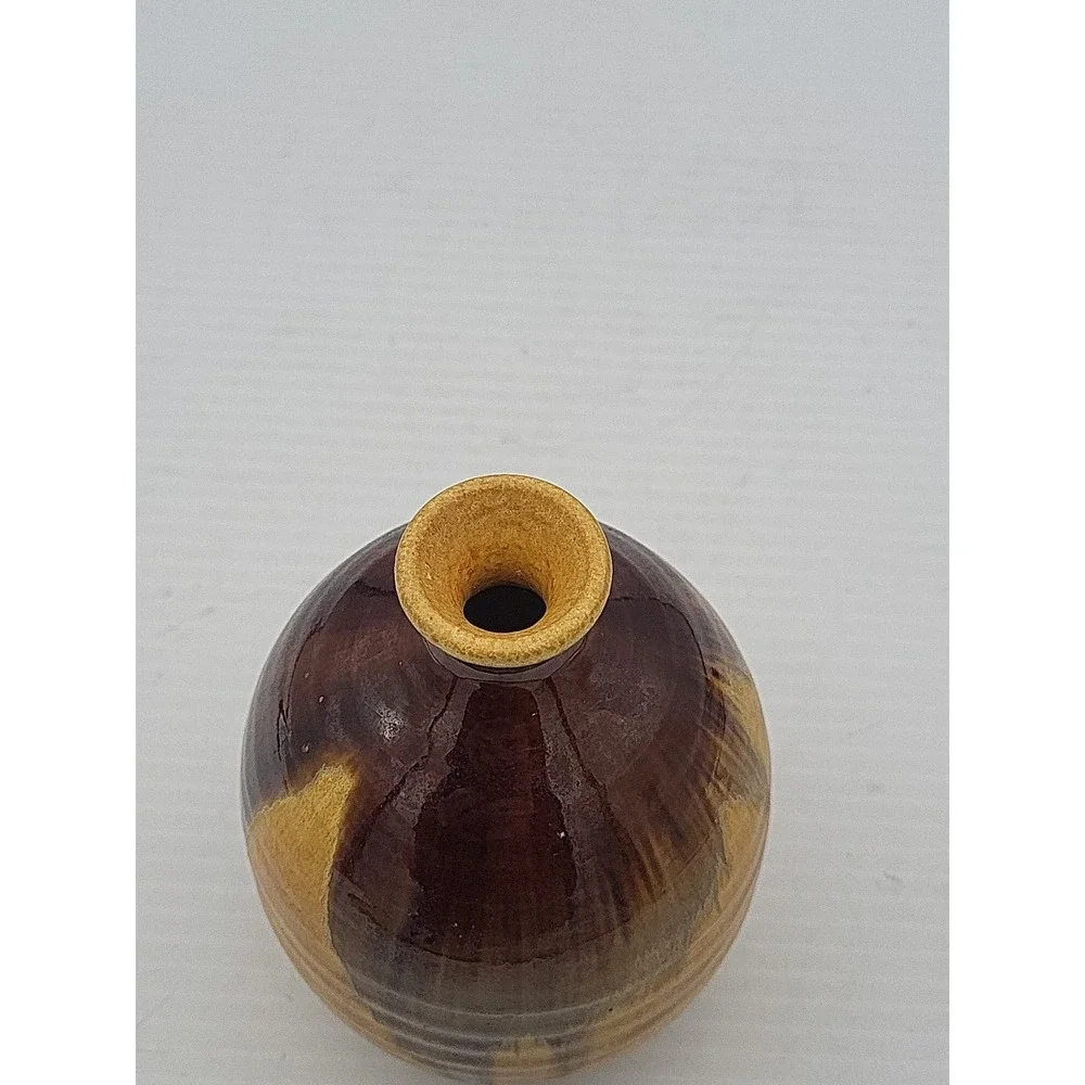 VTG Joe Gafford Signed Studio Pottery Handmade Drip Glazed 4.5